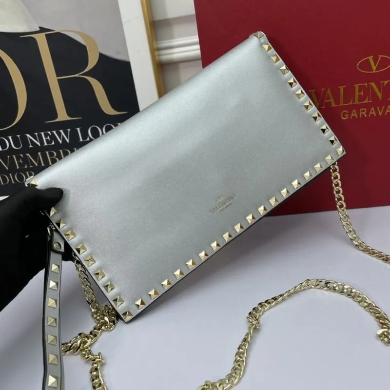 Valentino Silver Rockstud Chain Crossbody Bag 1059