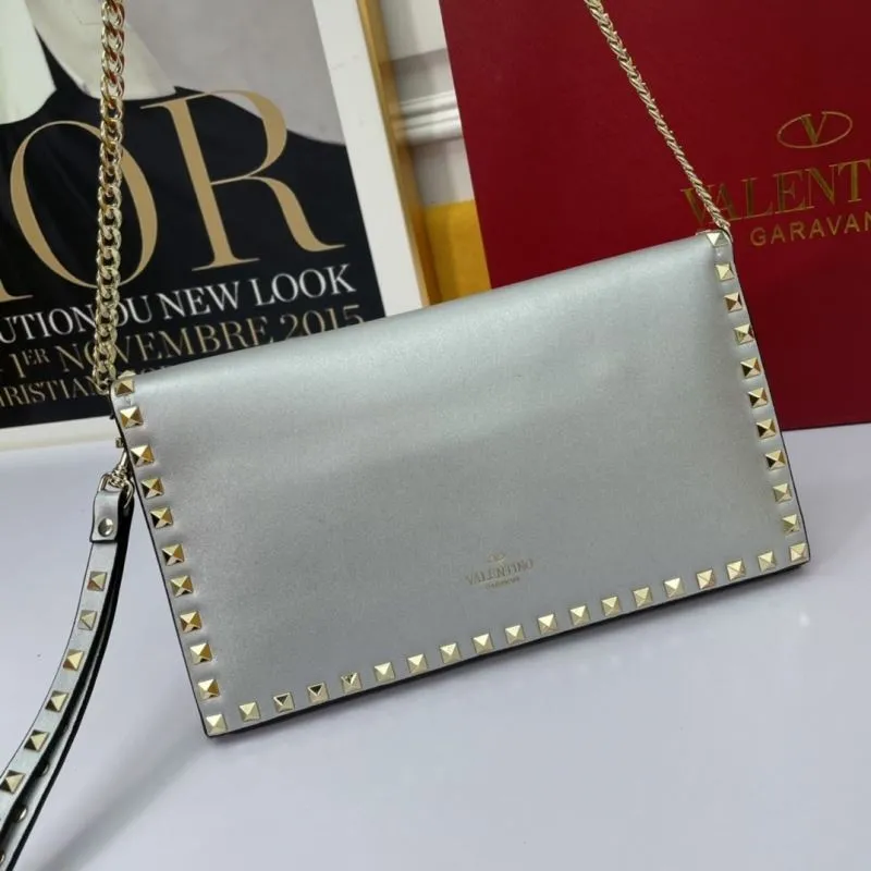 Alternative view of Valentino Silver Rockstud Chain Crossbody Bag 1059