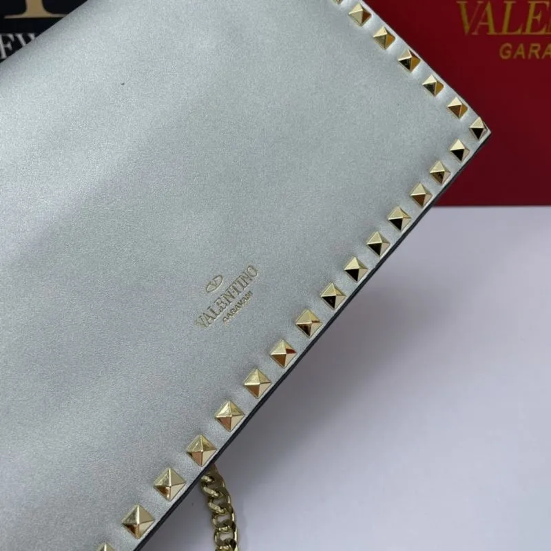Valentino Silver Rockstud Chain Crossbody Bag 1059 - Image 5
