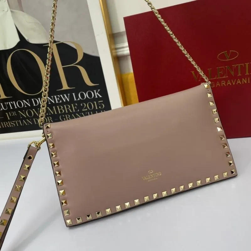 Alternative view of Valentino 1061 Pink Rockstud Crossbody Satchel Bag