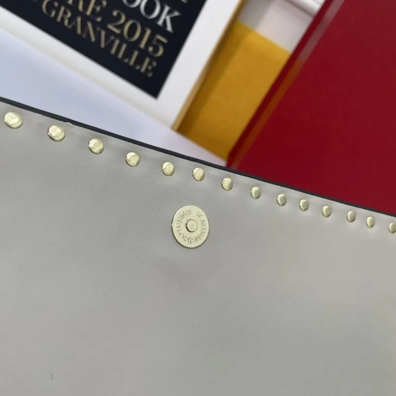 Valentino Brown Studded Chain Satchel Bag 1063 - Image 7