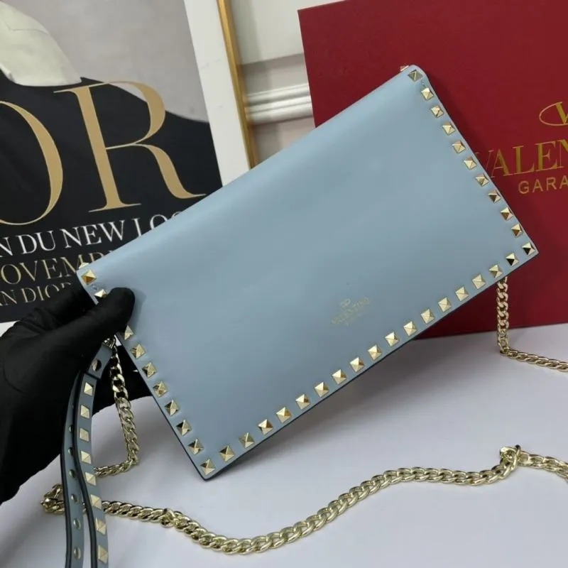 Valentino Light Blue Rockstud Crossbody Satchel Bag 1064