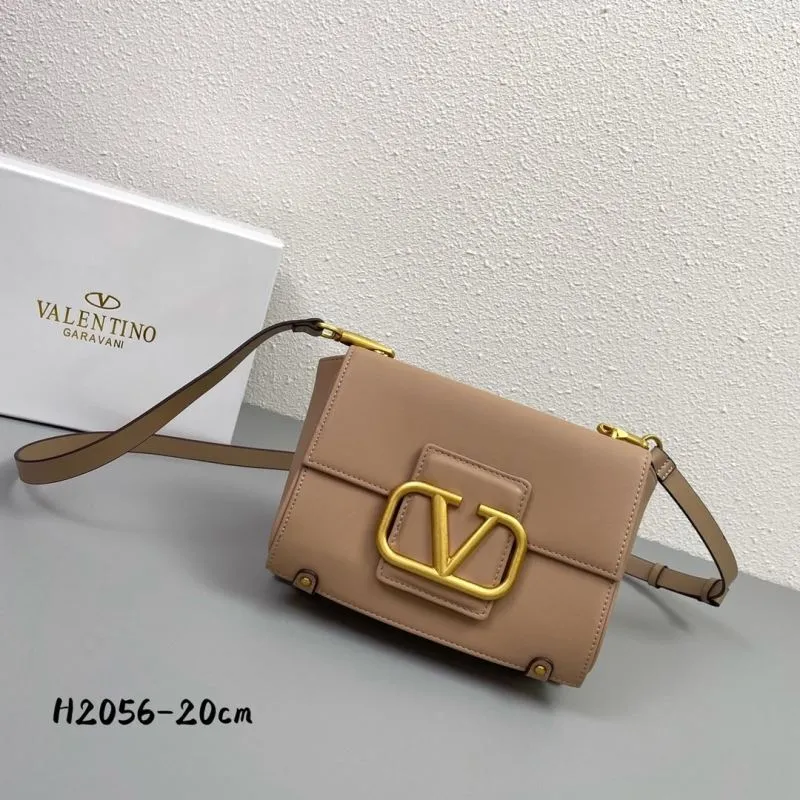 Valentino Garavani Beige Crossbody Satchel Bag H2056 20cm