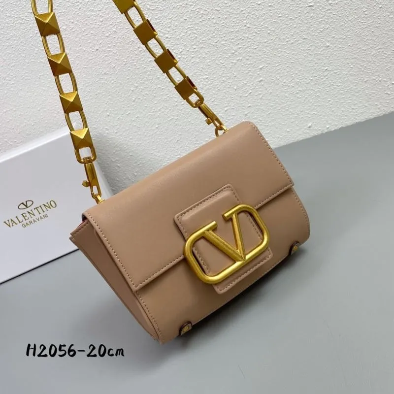 Valentino Garavani Beige Crossbody Satchel Bag H2056 20cm - Image 4