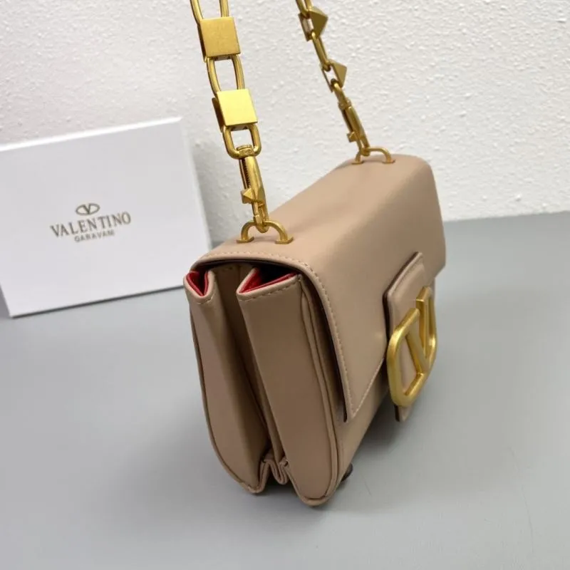 Valentino Garavani Beige Crossbody Satchel Bag H2056 20cm - Image 6