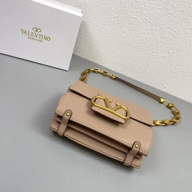 Valentino Garavani Beige Crossbody Satchel Bag H2056 20cm - Image 7