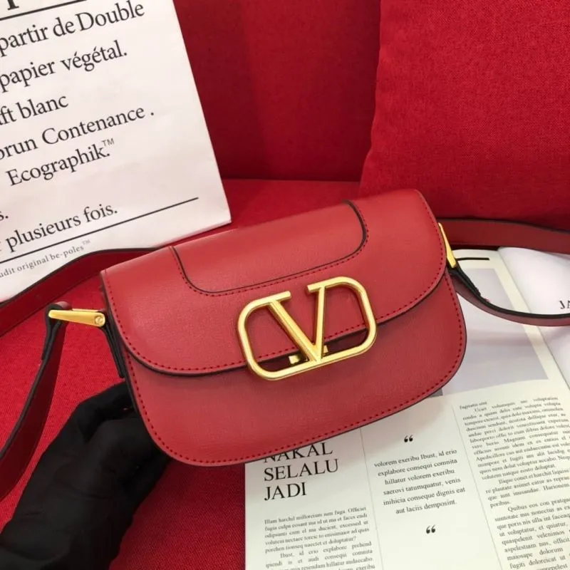 Valentino Red Leather Satchel Bag 1071