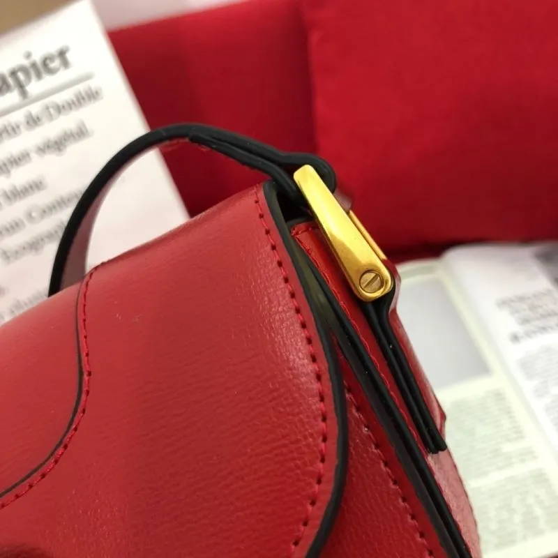 Valentino Red Leather Satchel Bag 1071 - Image 4