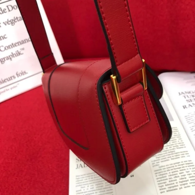 Valentino Red Leather Satchel Bag 1071 - Image 5