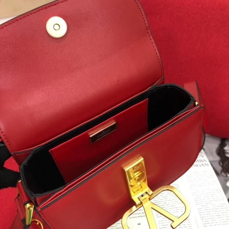 Valentino Red Leather Satchel Bag 1071 - Image 8