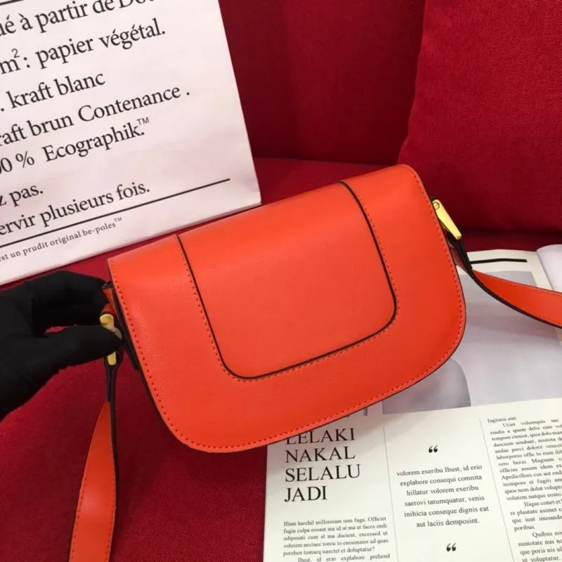 Alternative view of Valentino Orange Leather Crossbody Satchel Bag 1072