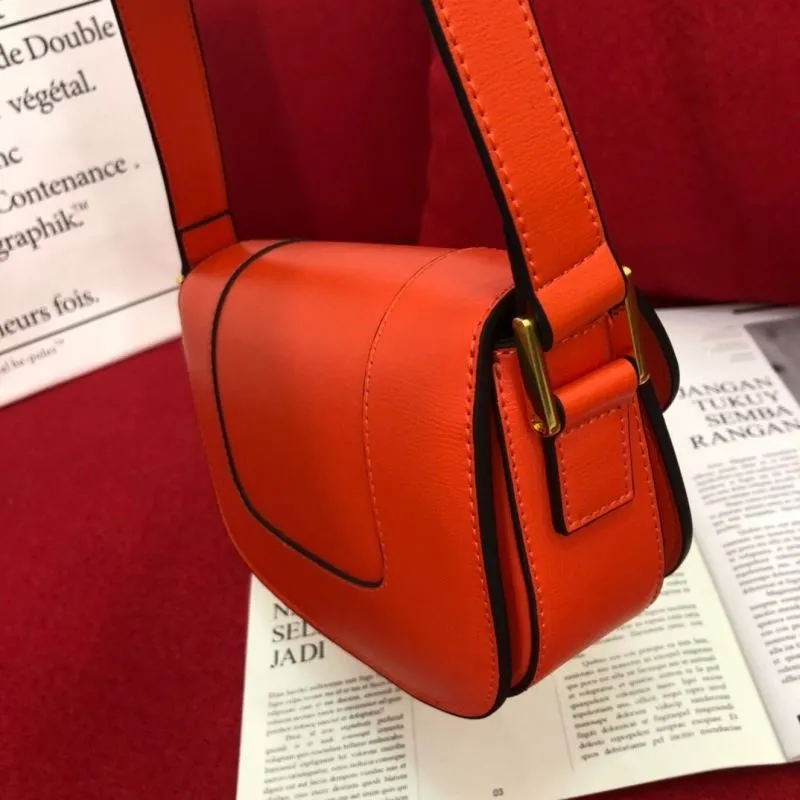 Valentino Orange Leather Crossbody Satchel Bag 1072 - Image 5