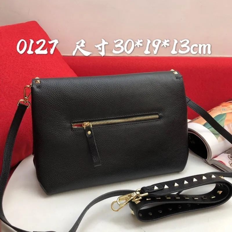 Alternative view of Valentino Black Studded Satchel Bag 0127 Size 30*19*13cm