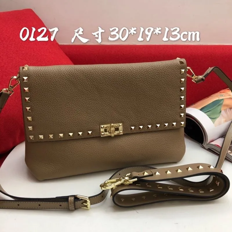 Valentino Taupe Satchel Crossbody Bag 0127