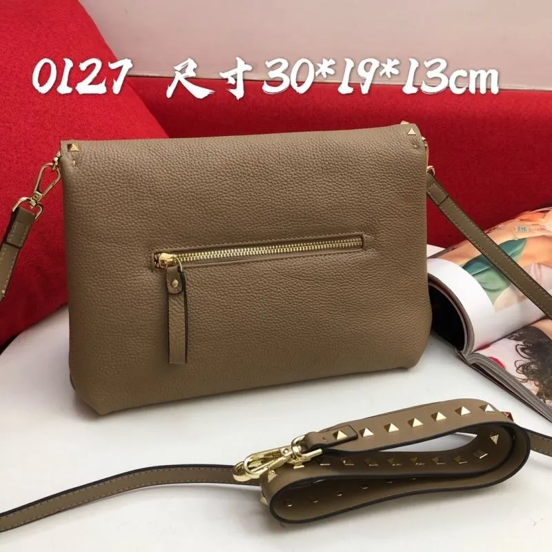 Valentino Taupe Satchel Crossbody Bag 0127 - Image 3