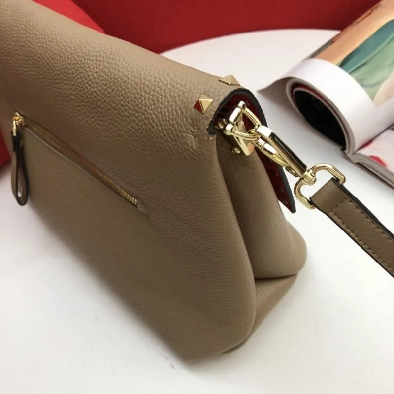 Valentino Taupe Satchel Crossbody Bag 0127 - Image 6