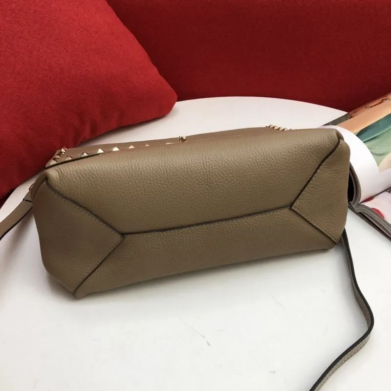 Valentino Taupe Satchel Crossbody Bag 0127 - Image 7