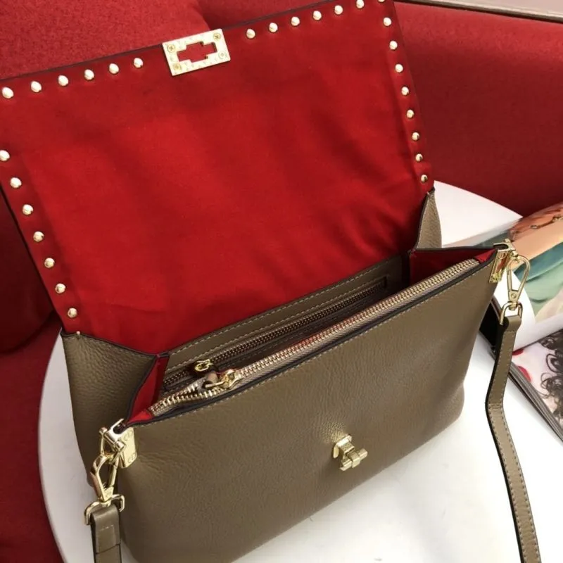 Valentino Taupe Satchel Crossbody Bag 0127 - Image 8