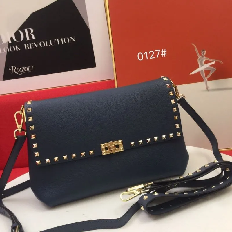 Valentino Navy Blue Crossbody Satchel Bag 0127