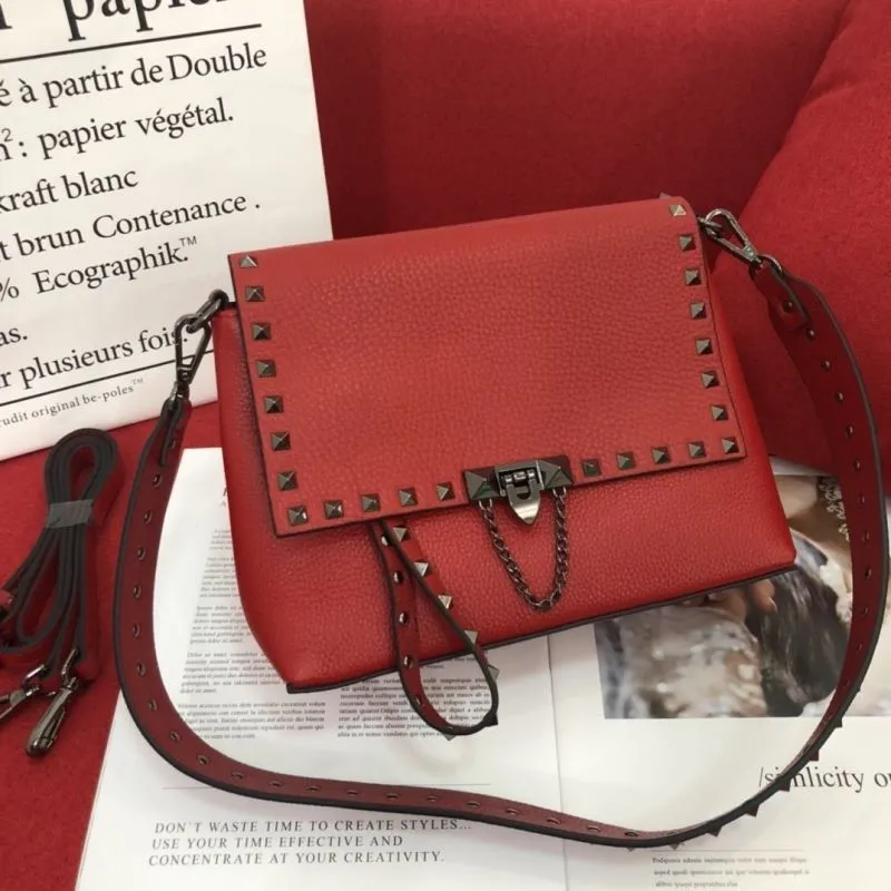 Alternative view of Valentino Red Studded Satchel Crossbody Bag