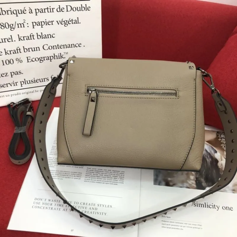 Valentino Taupe Crossbody Satchel Bag 1085 - Image 3