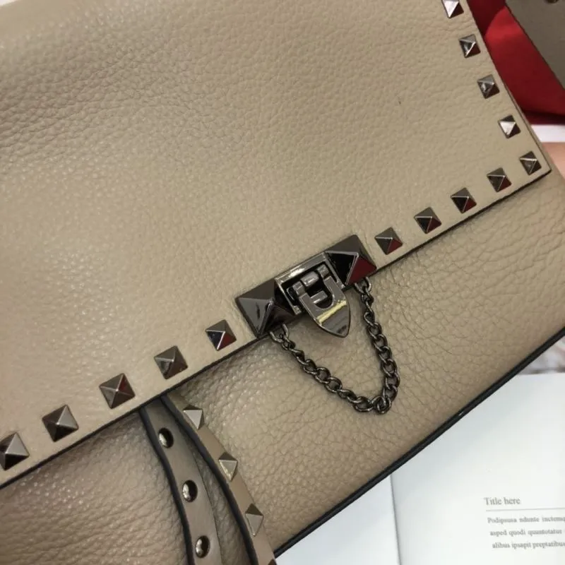 Valentino Taupe Crossbody Satchel Bag 1085 - Image 4