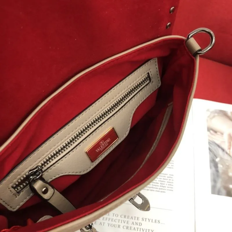 Valentino Taupe Crossbody Satchel Bag 1085 - Image 8