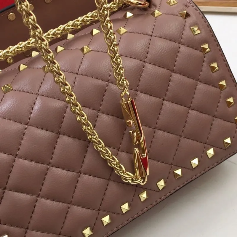 Valentino V002 Studded Taupe Leather Satchel Bag - Image 9