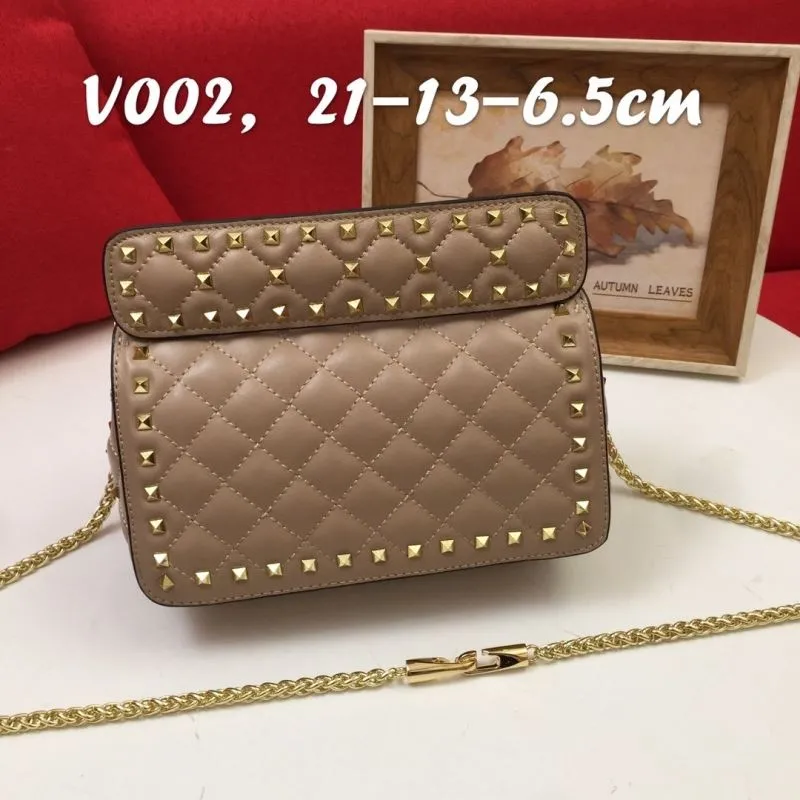 Valentino V002 Beige Studded Leather Satchel Bag - Image 3