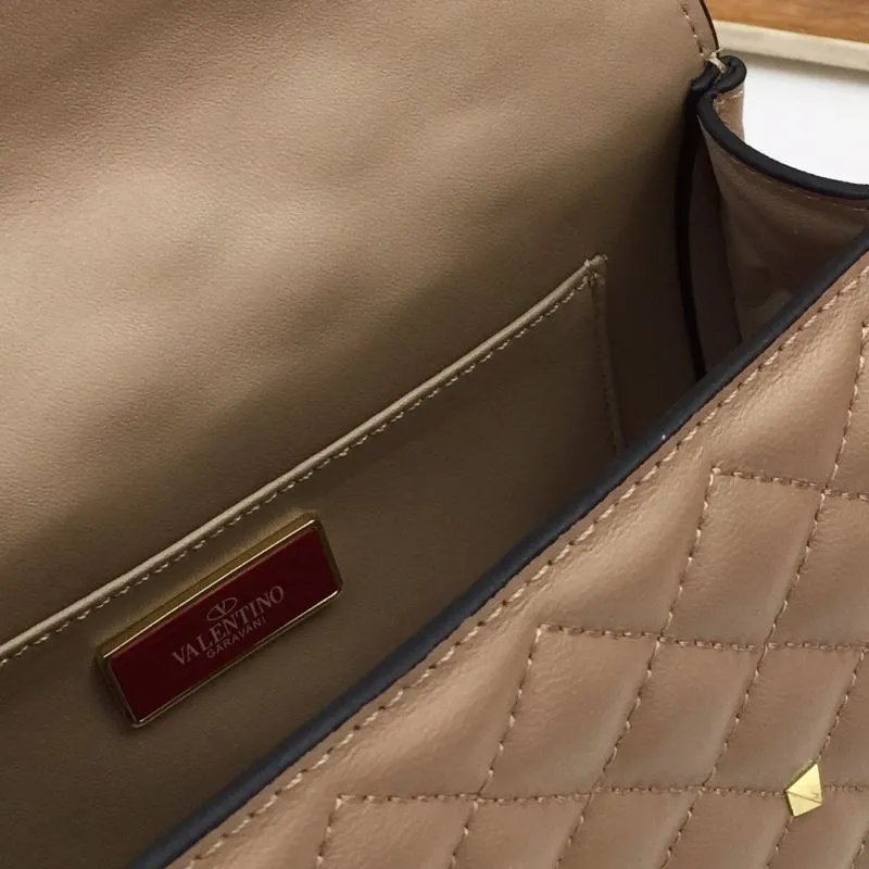 Valentino V002 Beige Studded Leather Satchel Bag - Image 8