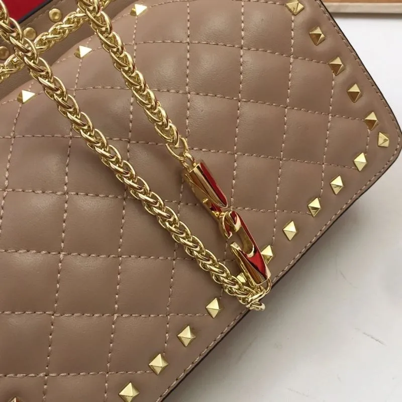 Valentino V002 Beige Studded Leather Satchel Bag - Image 9