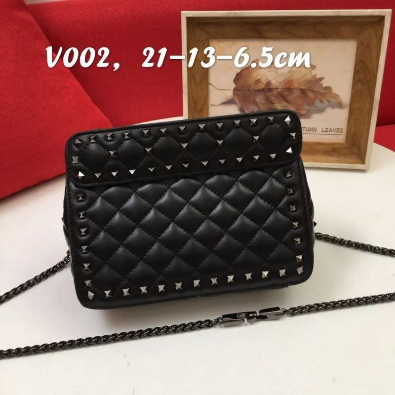 Valentino V002 Black Studded Satchel Bag - Image 3