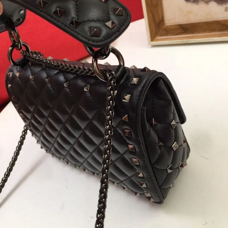Valentino V002 Black Studded Satchel Bag - Image 5