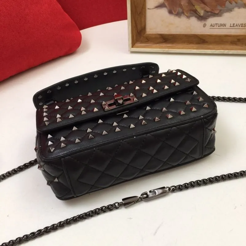 Valentino V002 Black Studded Satchel Bag - Image 6