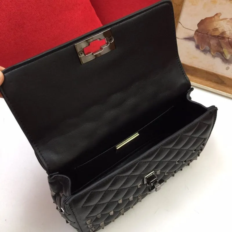 Valentino V002 Black Studded Satchel Bag - Image 7