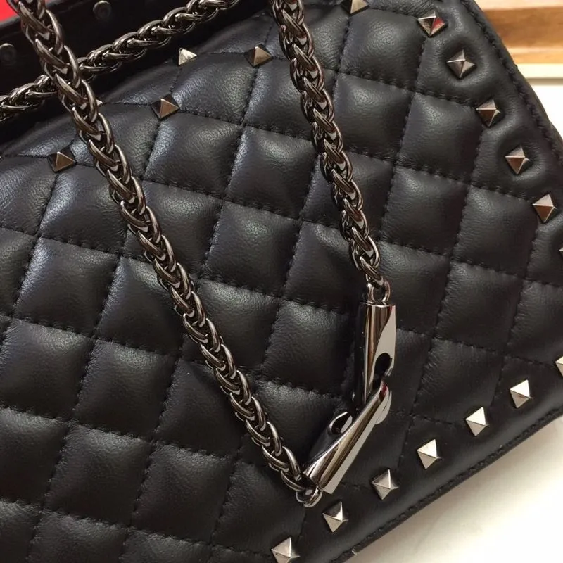 Valentino V002 Black Studded Satchel Bag - Image 9