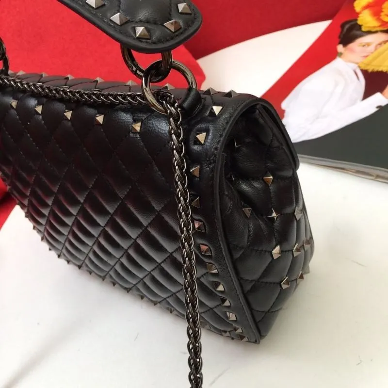 Valentino V003 Black Studded Leather Satchel Bag - Image 5