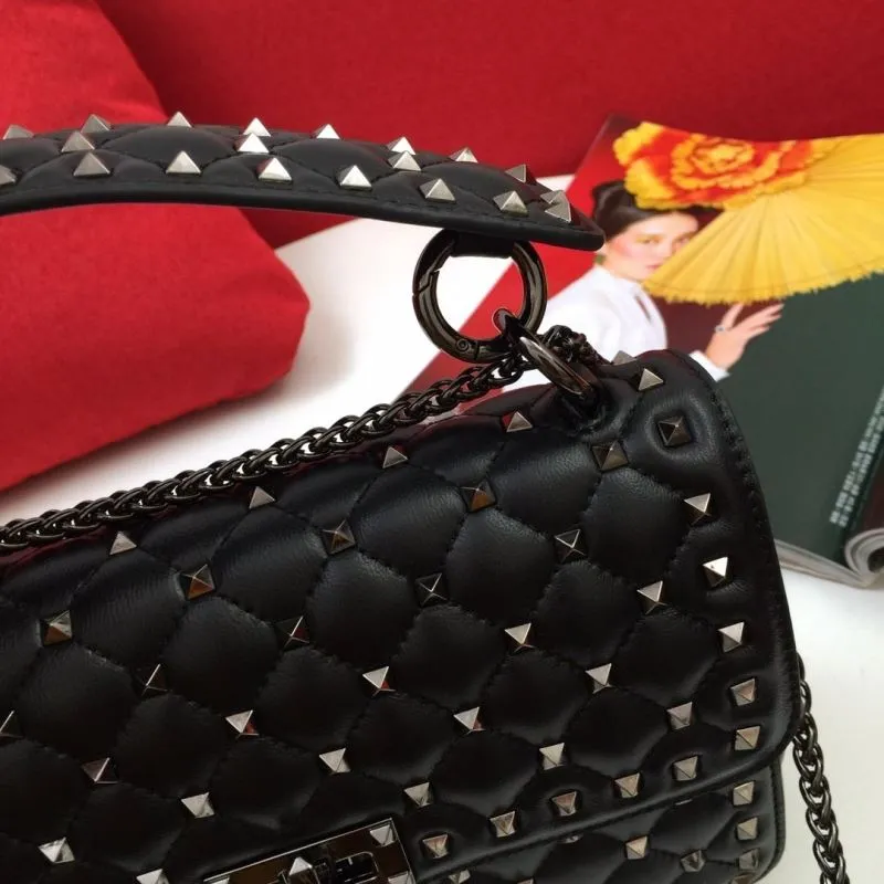 Valentino V003 Black Studded Leather Satchel Bag - Image 6