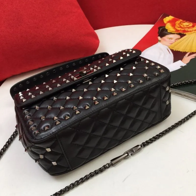 Valentino V003 Black Studded Leather Satchel Bag - Image 7