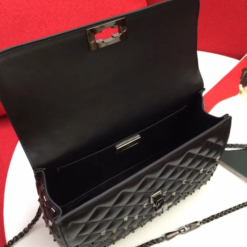 Valentino V003 Black Studded Leather Satchel Bag - Image 8