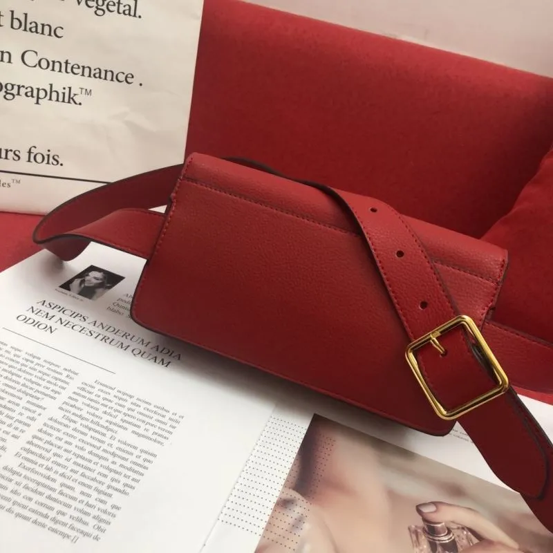 Valentino Red Leather Satchel Bag 1109 - Image 3