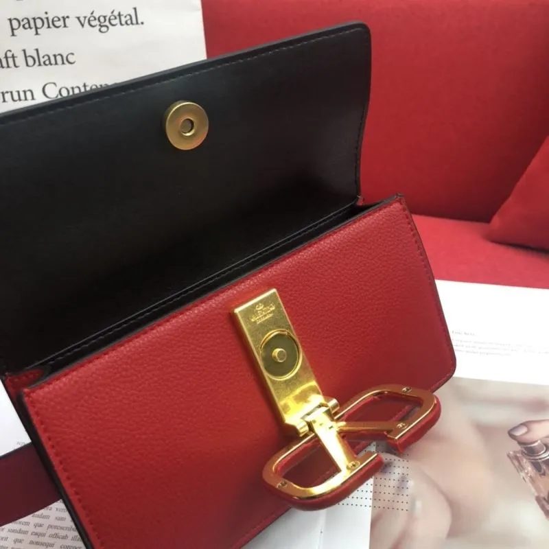 Valentino Red Leather Satchel Bag 1109 - Image 8