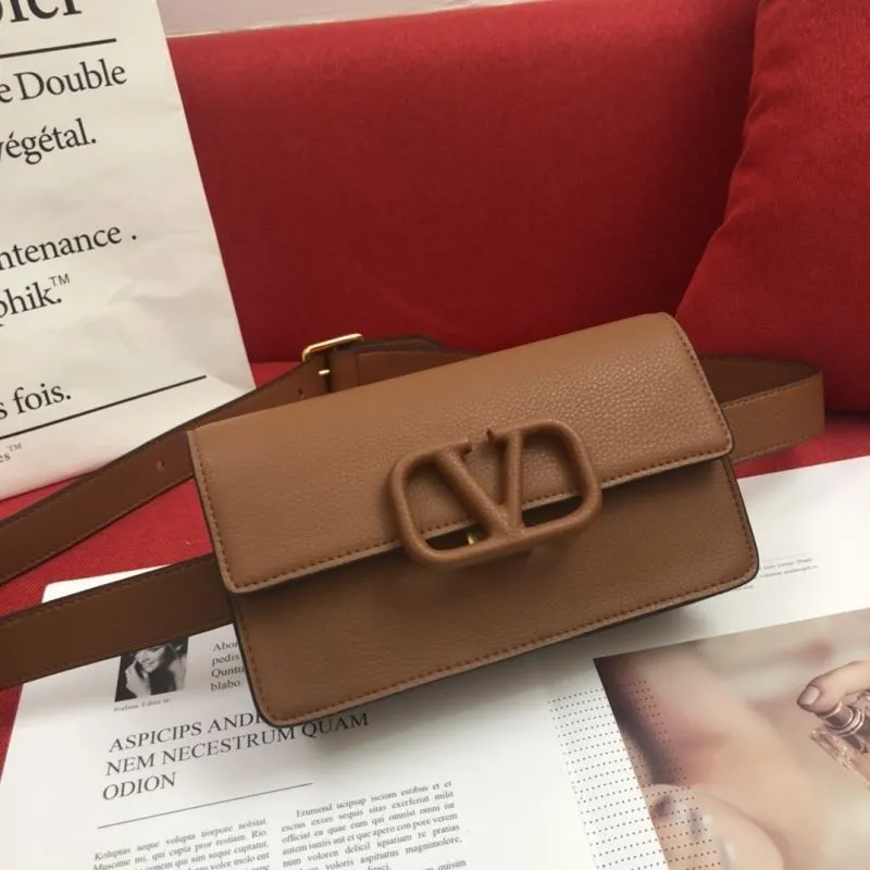 Valentino Brown Leather Belt Bag 1110
