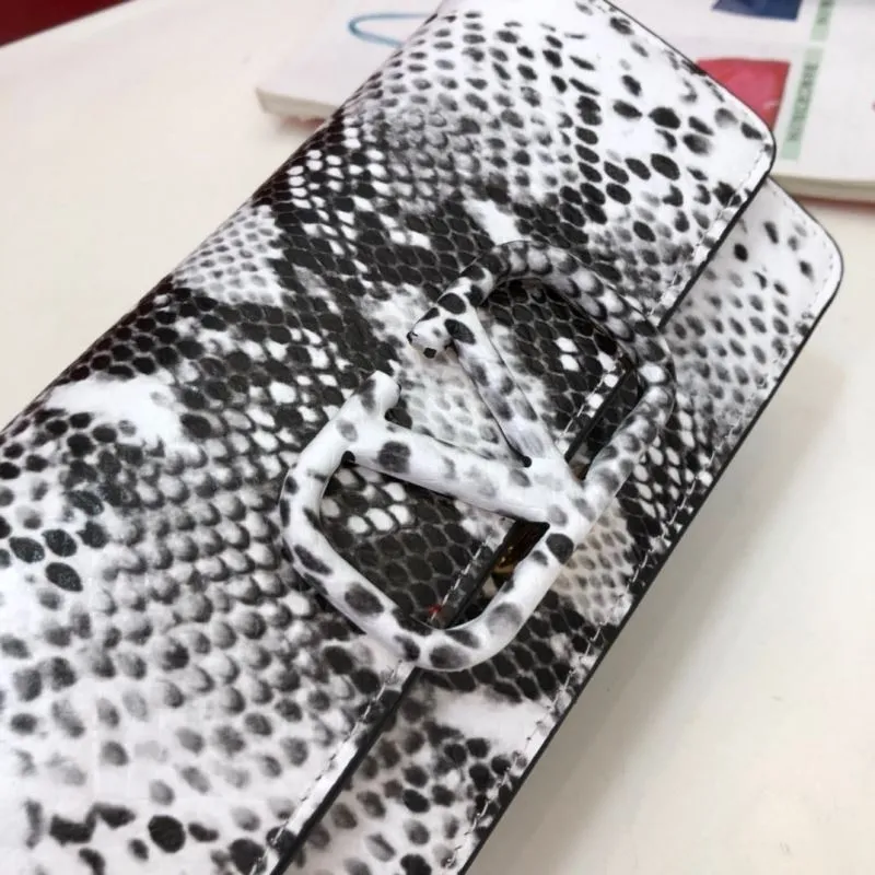 Valentino Garavani Black White Snake Print Crossbody Satchel Bag - Image 4