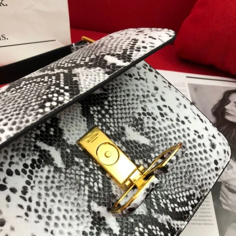 Valentino Snake Print Satchel Handbag 1114 - Image 3