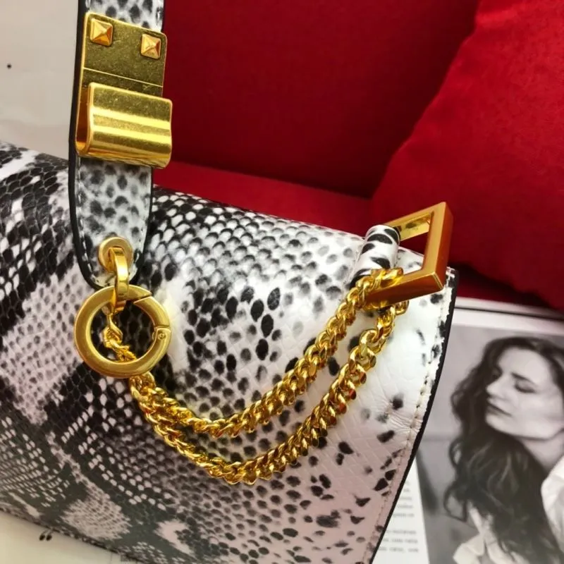 Valentino Snake Print Satchel Handbag 1114 - Image 4