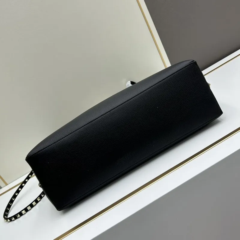 Valentino Black Leather Tote Bag 20244# - Image 5