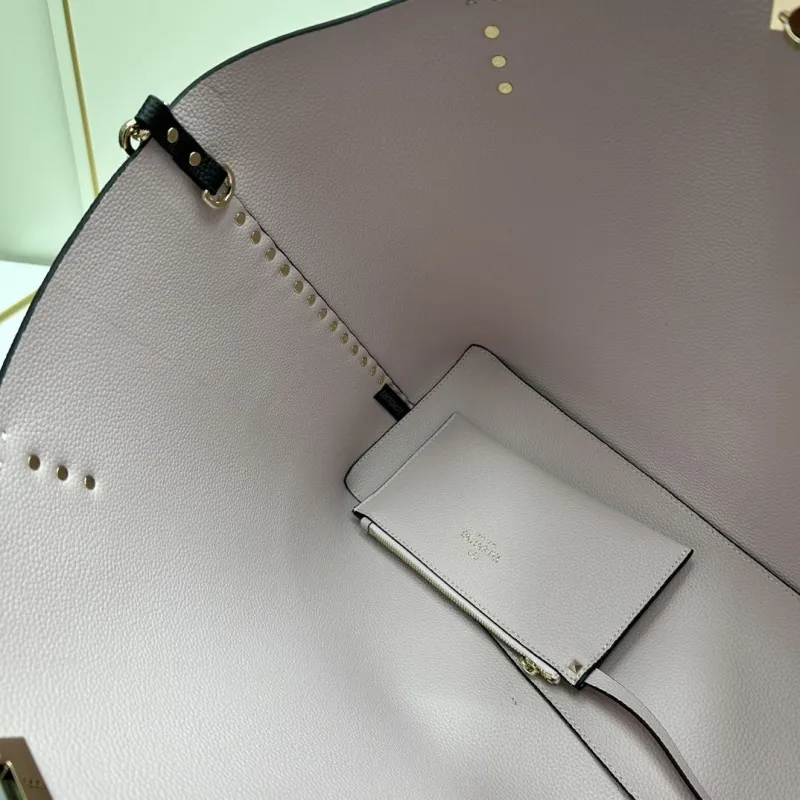 Valentino Black Leather Tote Bag 20244# - Image 8