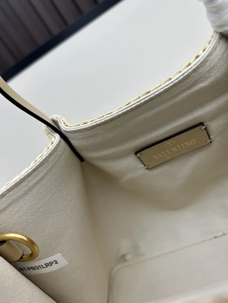 Valentino Beige Raffia Tote Bag 20268 - Image 8
