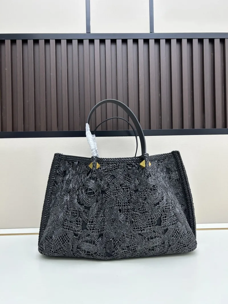 Valentino Black Woven Tote Bag 20269 - Image 3